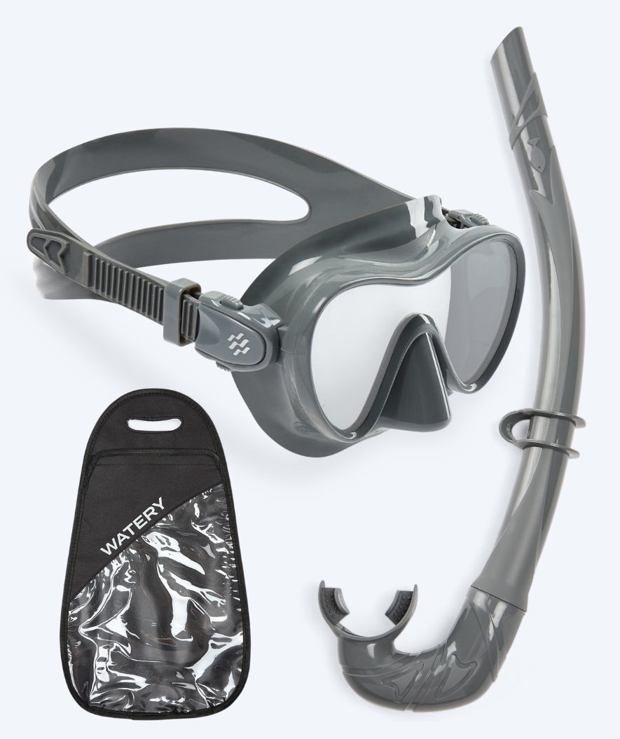 Watery Combo snorkel set for kids - Cliff - Grey