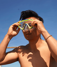 Watery diving mask for adults (from 15 years) - Leach Pro - White/pink