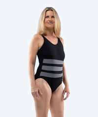 Watery padded swimsuit for women - Mystique Stripes - Black