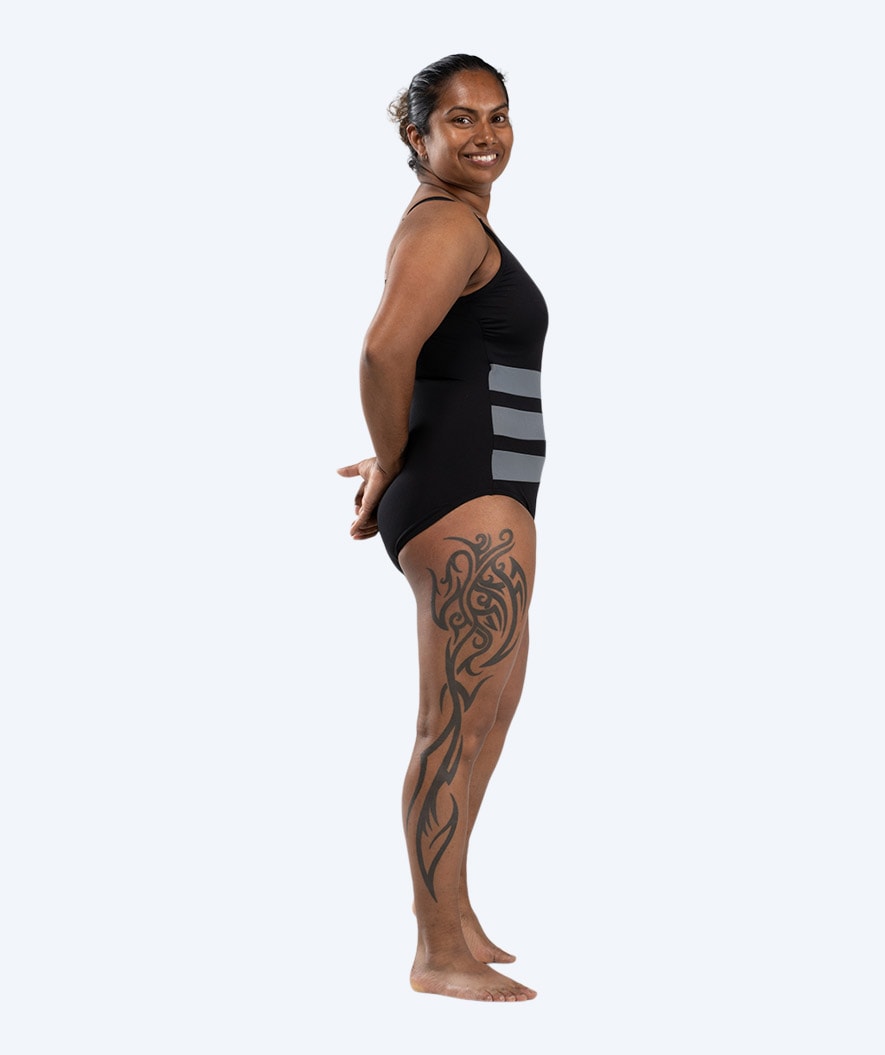 Watery padded swimsuit for women - Mystique Stripes - Black