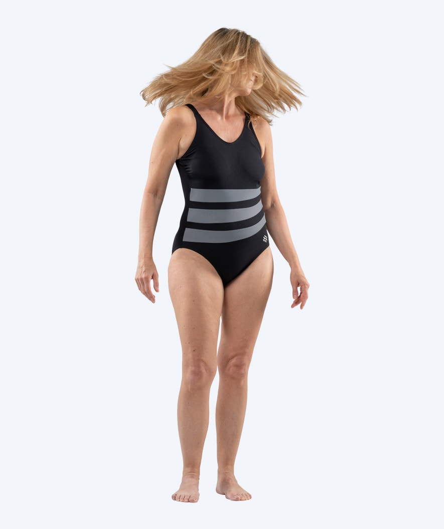 Watery padded swimsuit for women - Mystique Stripes - Black