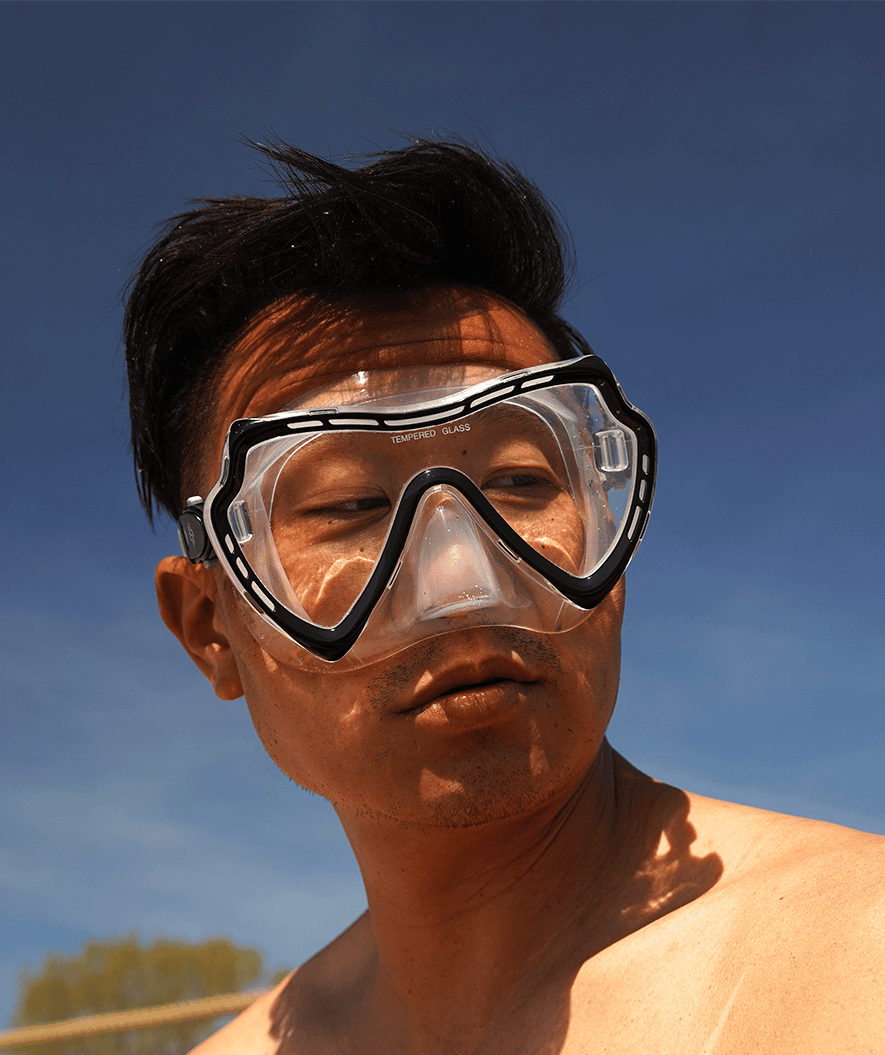 Watery diving mask for adults (from 15 years) - Nebula - Black