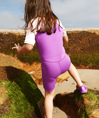 Watery UV wetsuit for kids - Calypso Shorty - Purple