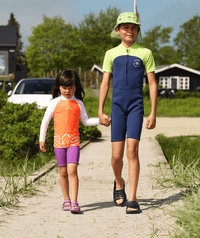 Watery UV wetsuit for kids - Calypso Shorty - Grey/black