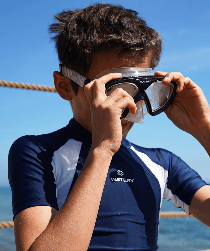 Watery diving mask for junior (8-15) - Ohio - Black