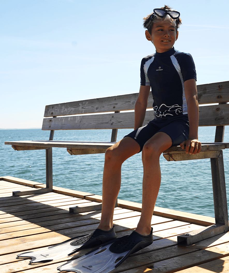 Watery snorkel set for adults (from 15 years) - Fenton/Rilian - Dark blue/black