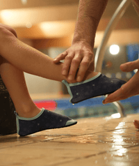 Watery swim socks for kids - Seadon - Atlantic Turquoise