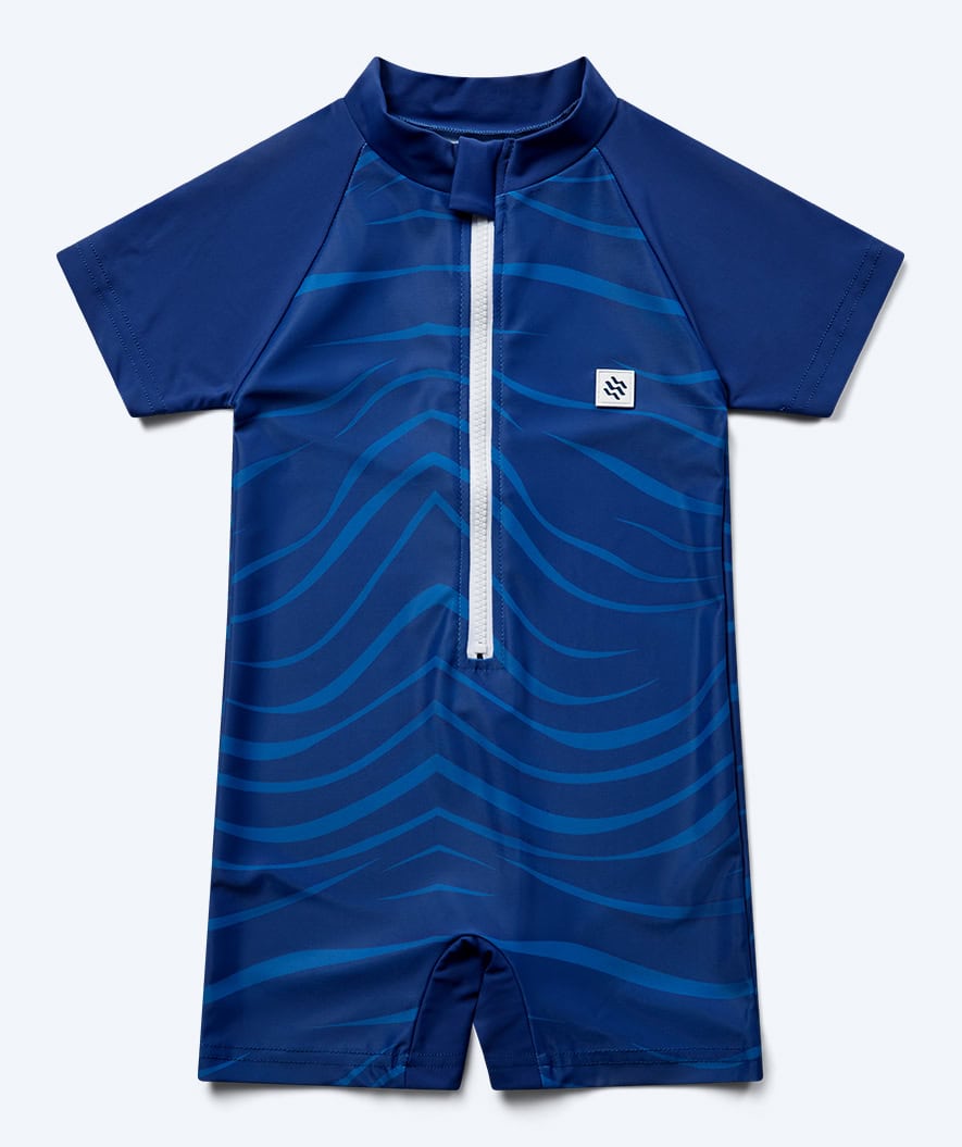 Watery UV-suit for children - Fjord Short Sleeve Rashguard - Dark blue