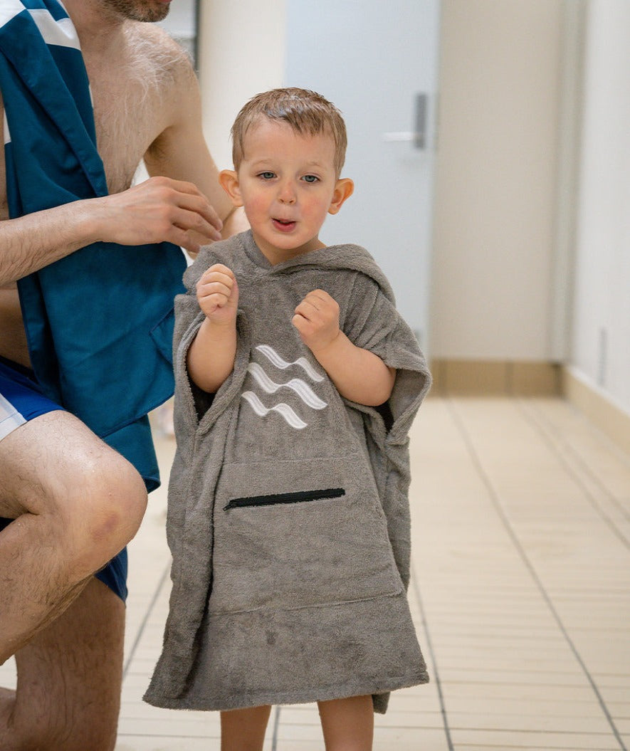 Watery bathing poncho for kids - Cotton - Grey