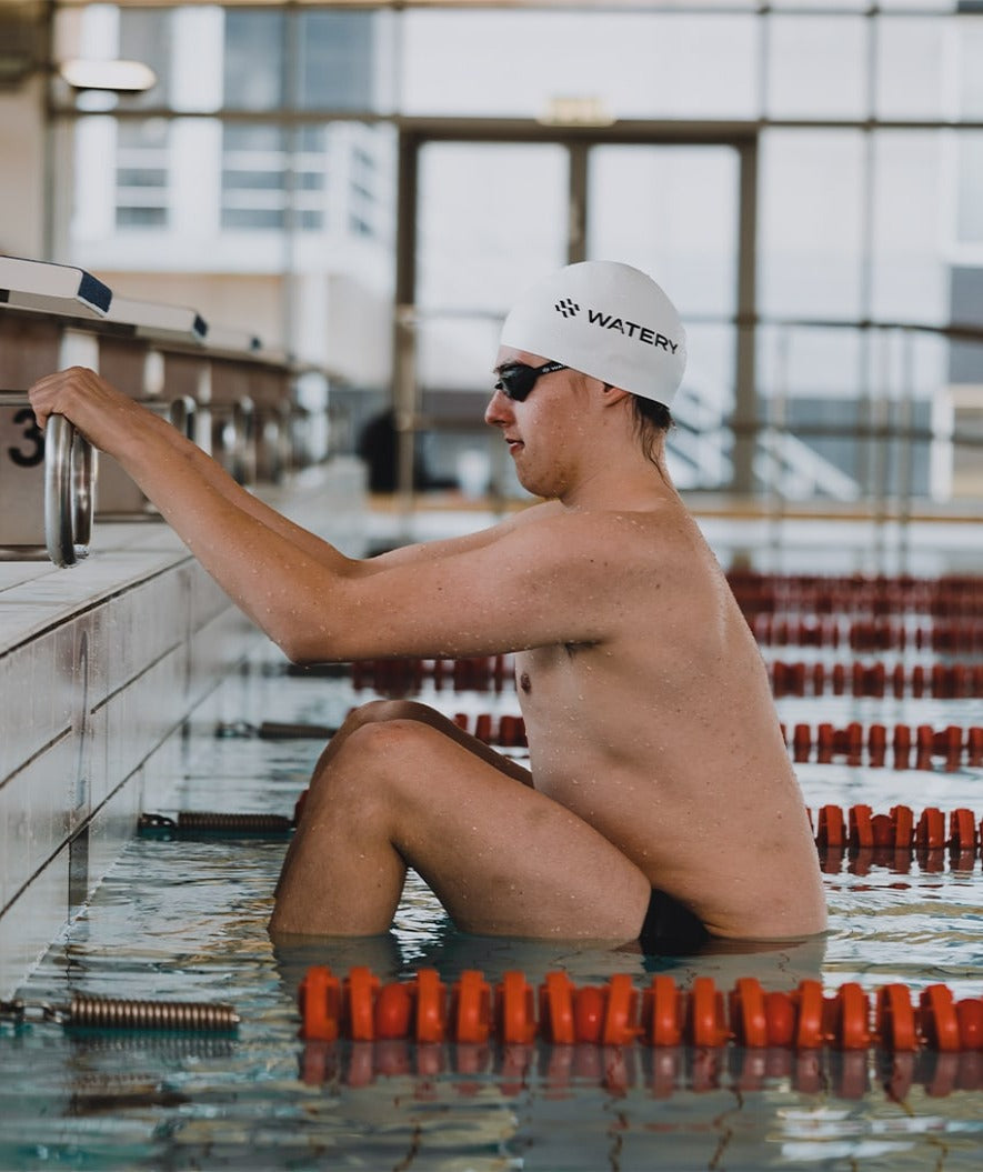 Watery competition swim cap - Signature Dome - White