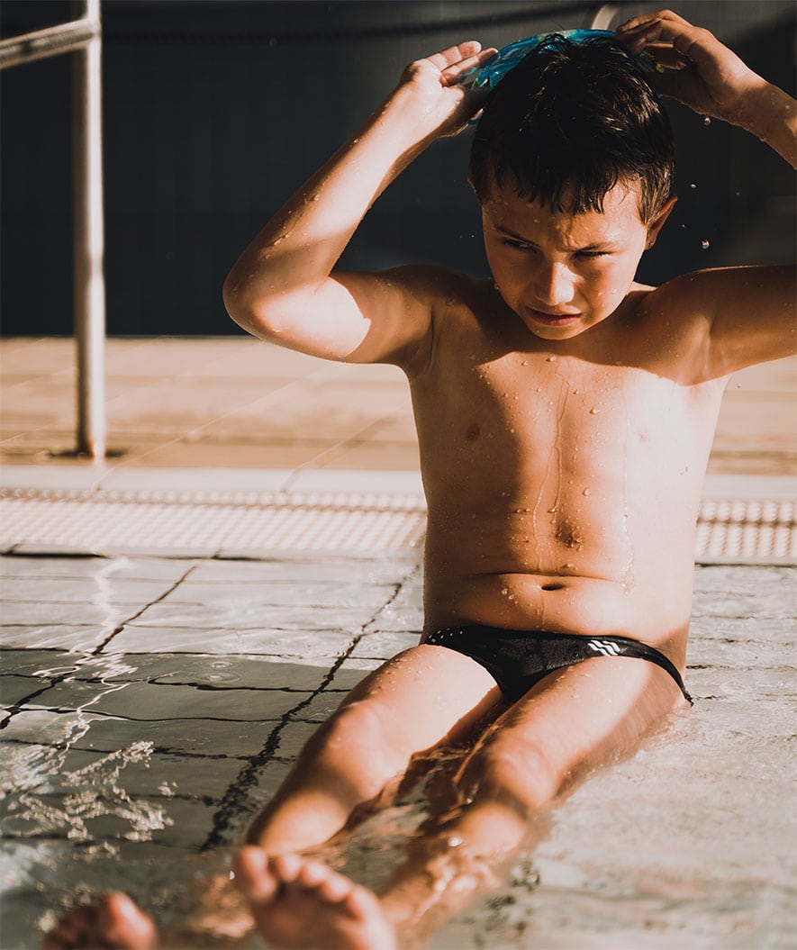 Watery triangular swim trunks for boys - Budgie Eco - Black Sporty