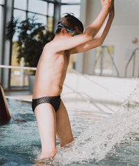 Watery triangular swim trunks for boys - Budgie Eco - Black Sporty