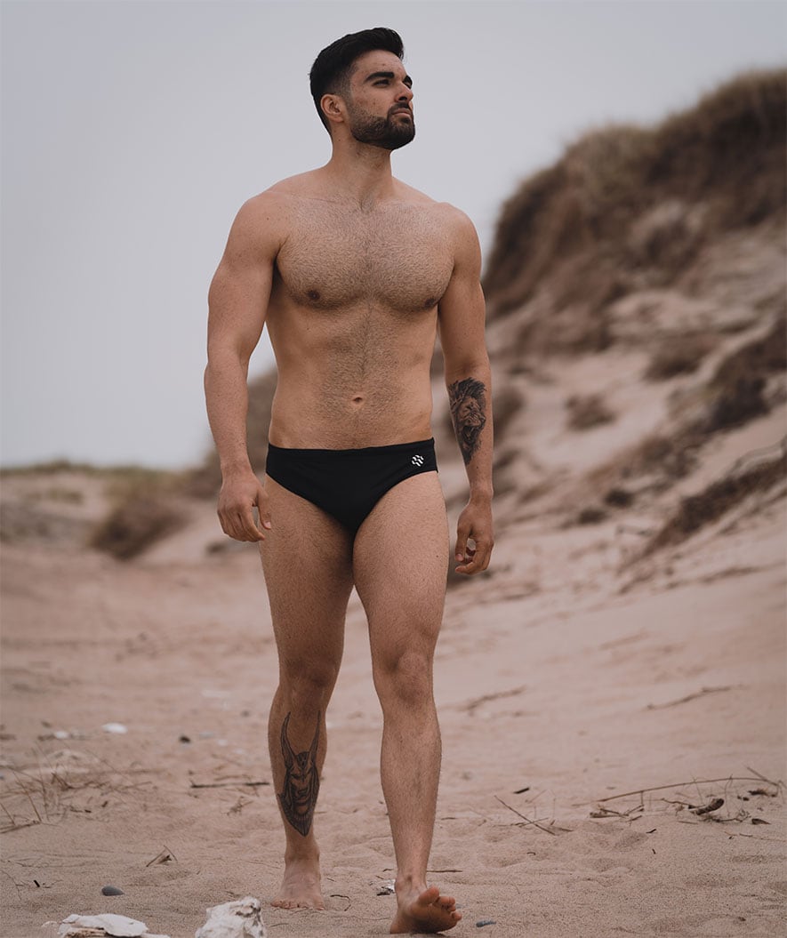 Watery triangular swim trunks for men - Budgie Eco - Black