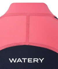 Watery UV wetsuit for kids - Calypso Full-Body - Coral/dark blue