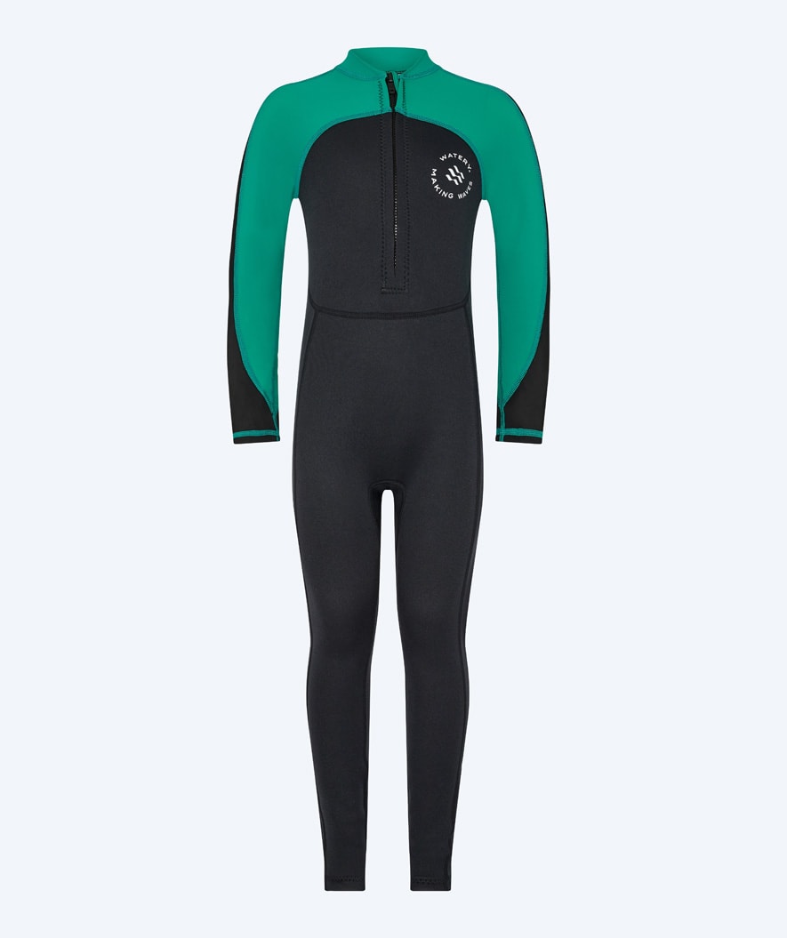 Watery UV wetsuit for kids - Calypso Full-Body - Green/black