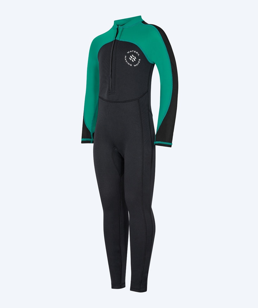 Watery UV wetsuit for kids - Calypso Full-Body - Green/black