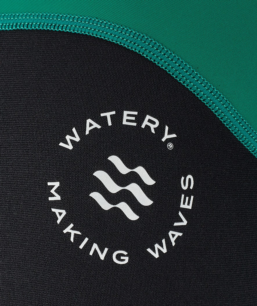 Watery UV wetsuit for kids - Calypso Full-Body - Green/black