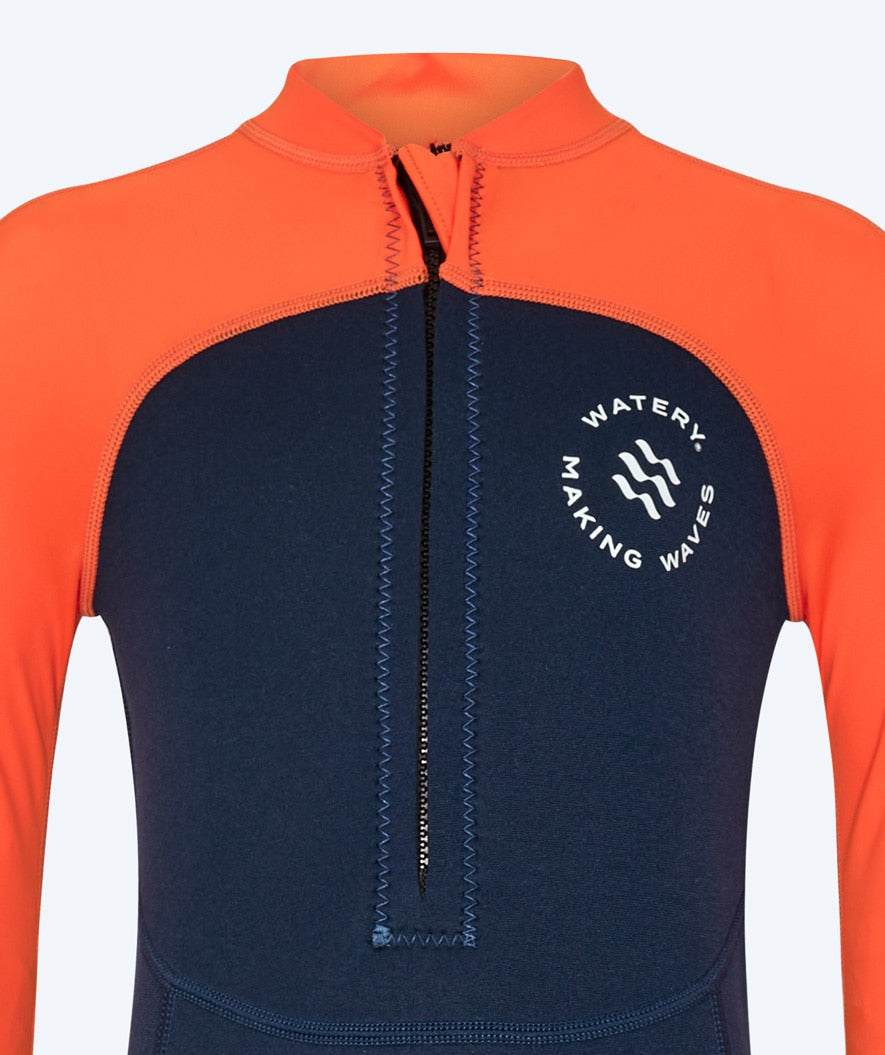 Watery UV wetsuit for kids - Calypso Full-Body - Orange/blue