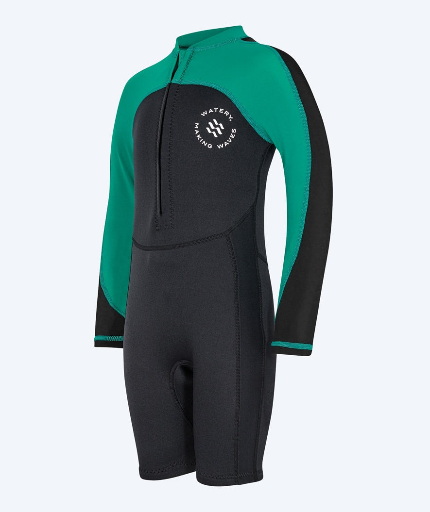 Watery UV wetsuit for kids - Calypso Long Sleeved - Green/black