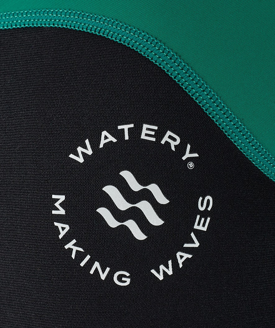 Watery UV wetsuit for kids - Calypso Long Sleeved - Green/black