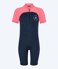 Watery UV wetsuit for kids - Calypso Shorty - Coral/dark blue