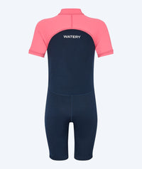 Watery UV wetsuit for kids - Calypso Shorty - Coral/dark blue