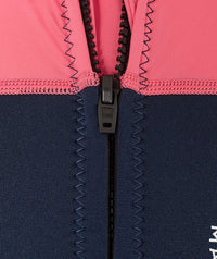Watery UV wetsuit for kids - Calypso Shorty - Coral/dark blue