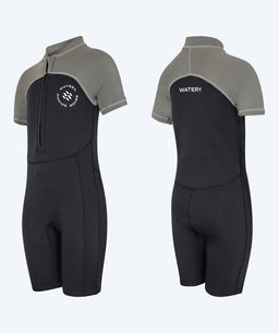 Watery UV wetsuit for kids - Calypso Shorty - Grey/black