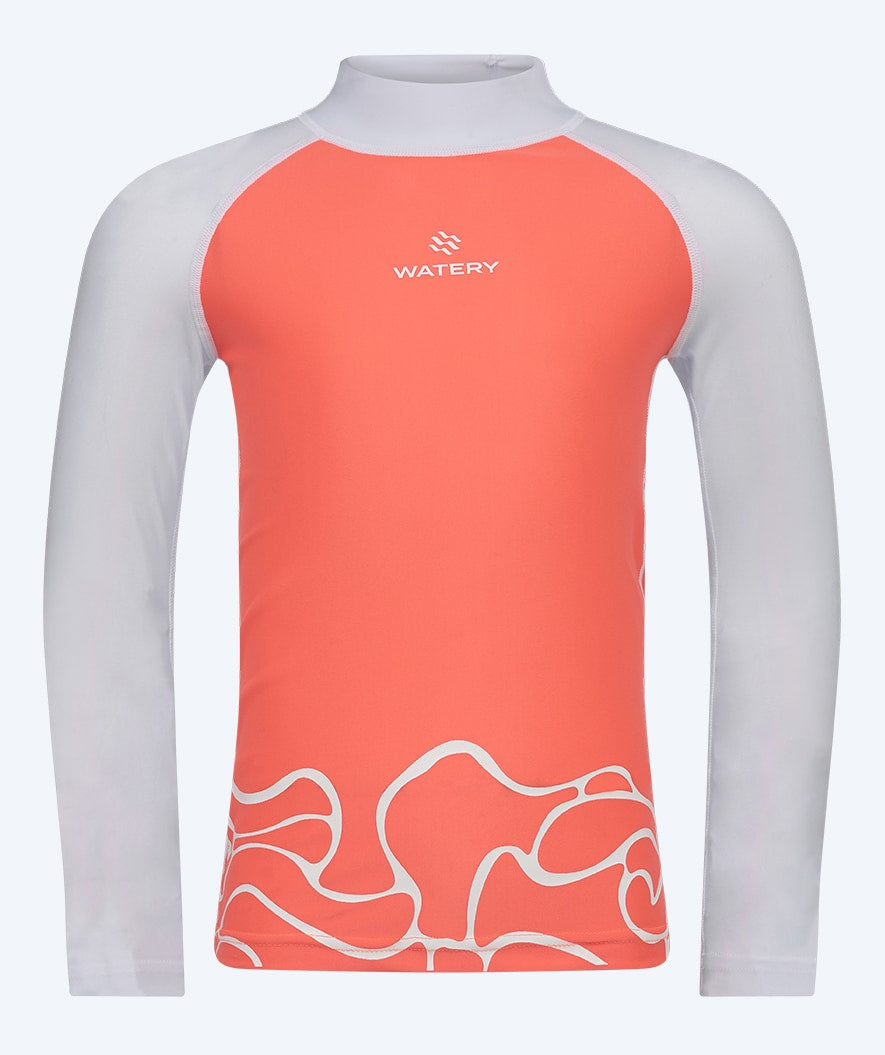 Watery UV shirt for kids - Chilton Long Sleeved Rashguard - Pink/white
