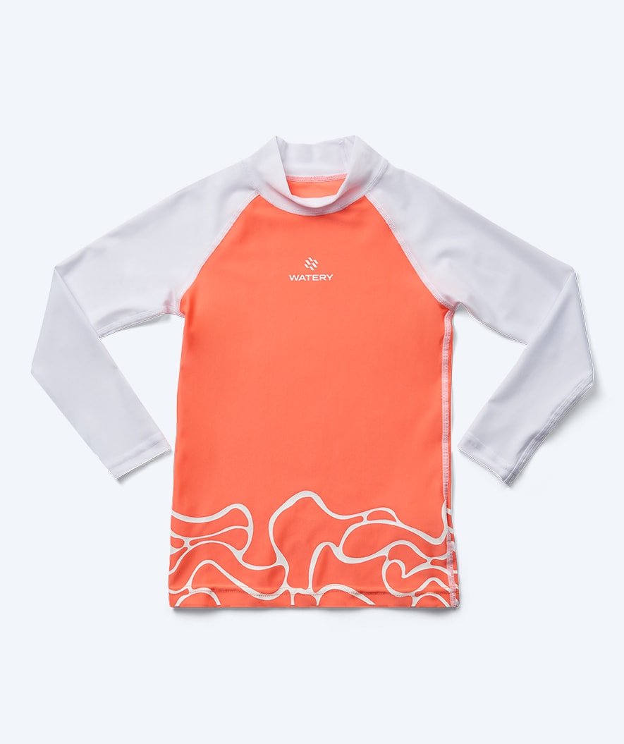 Watery UV shirt for kids - Chilton Long Sleeved Rashguard - Pink/white