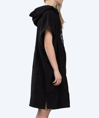 Watery bathing poncho for junior - Cotton - Black