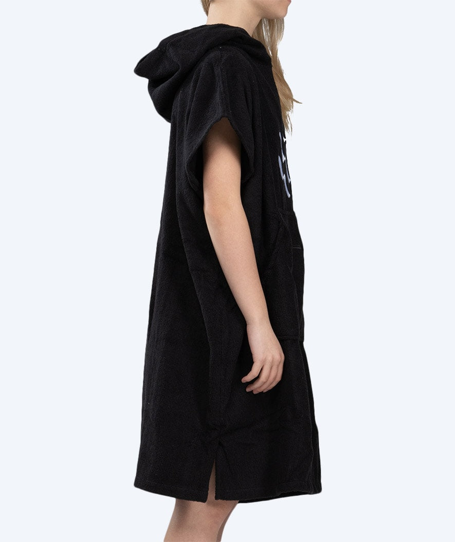 Watery bathing poncho for junior - Cotton - Black