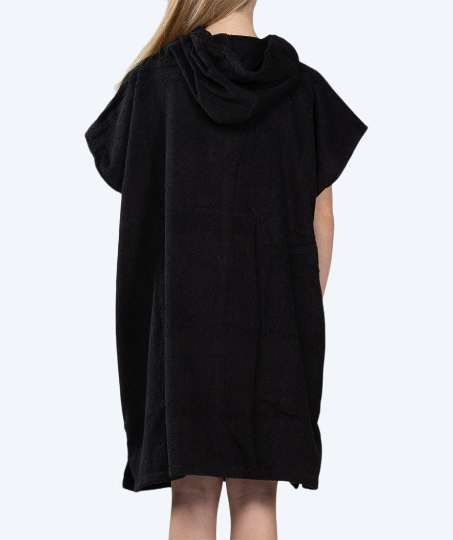 Watery bathing poncho for junior - Cotton - Black