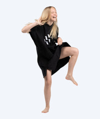Watery bathing poncho for junior - Cotton - Black