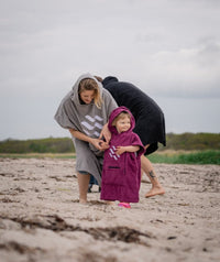 Watery bathing poncho for kids - Cotton - Black