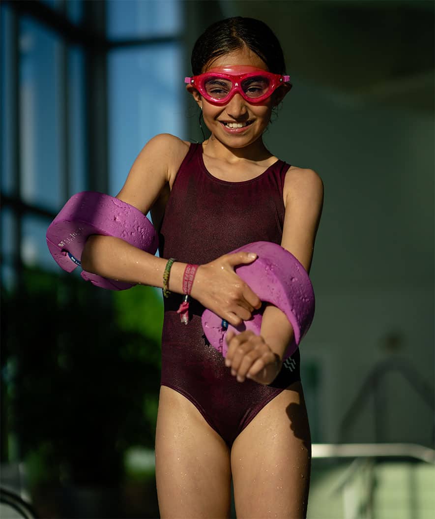Watery swimsuit for girls - Eco Poolparty - Ruby Red