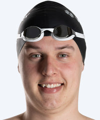 Watery Elite swim goggles - Poseidon Mirror - White/silver