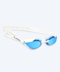 Watery Elite swim goggles - Poseidon Ultra Mirror - White/blue