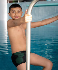 Watery swim trunks for boys - Flaming Vegas Eco - Green Corner