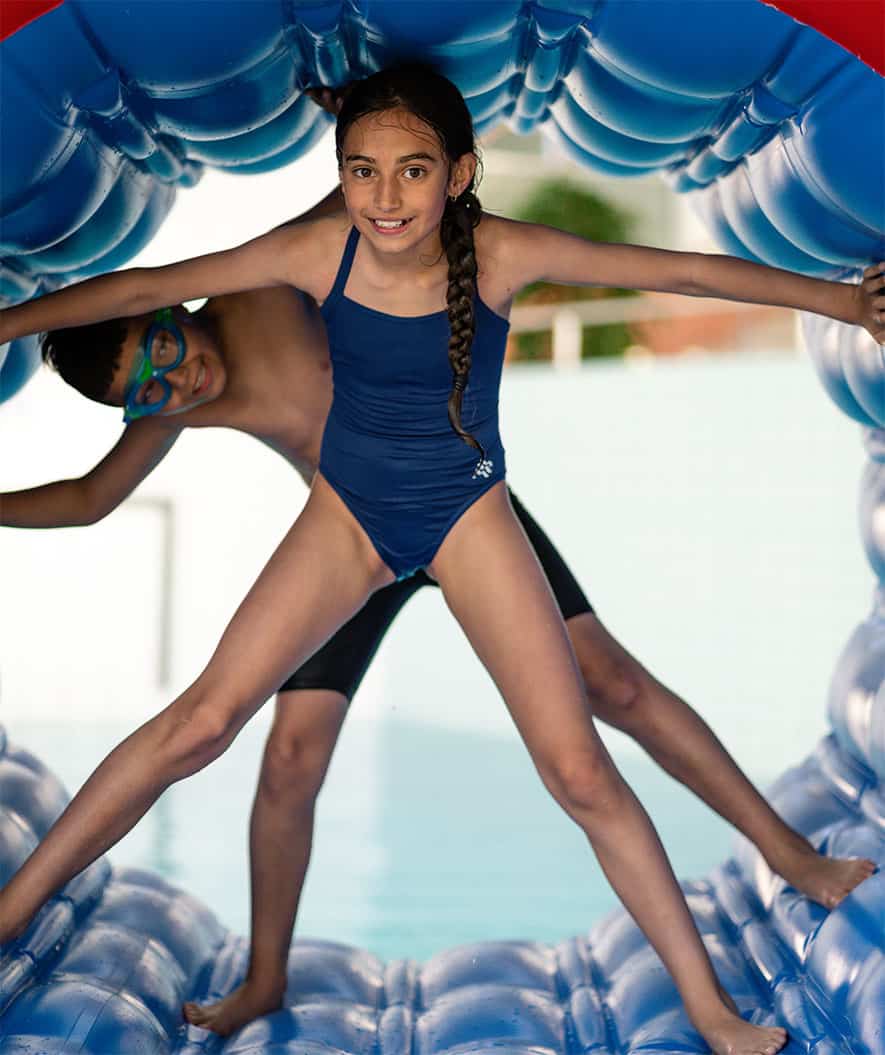 Watery swimsuit for girls - Freestyler Solid - Dark Blue
