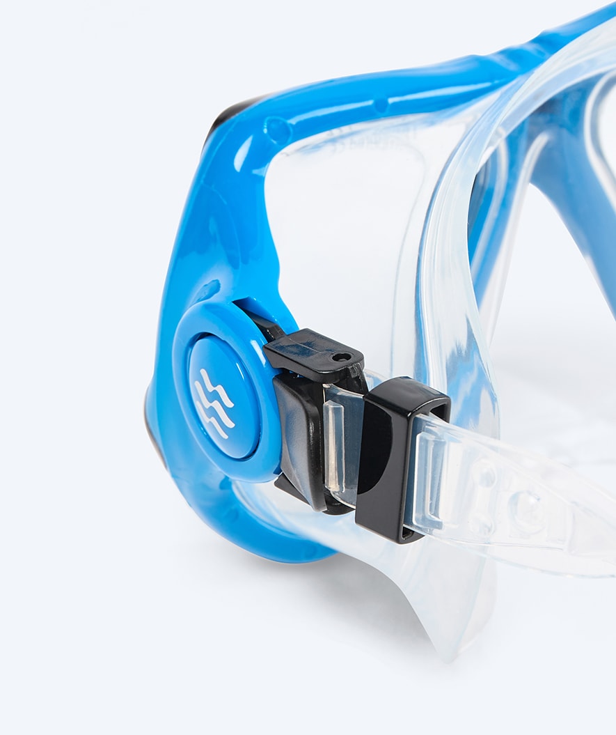 Watery Combo snorkel set for adults - Hudson Semi-Dry - Blue