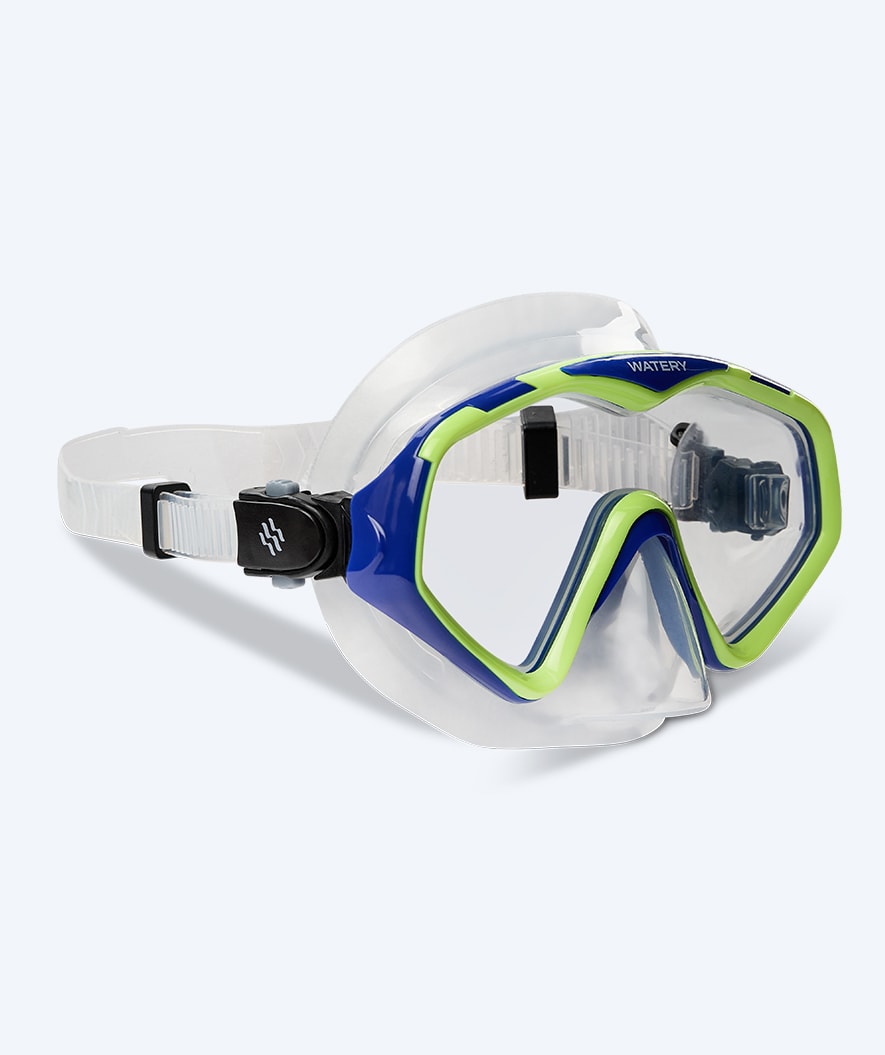 Watery diving mask for adults (from 15 years) - Leach Pro - Blue/yellow