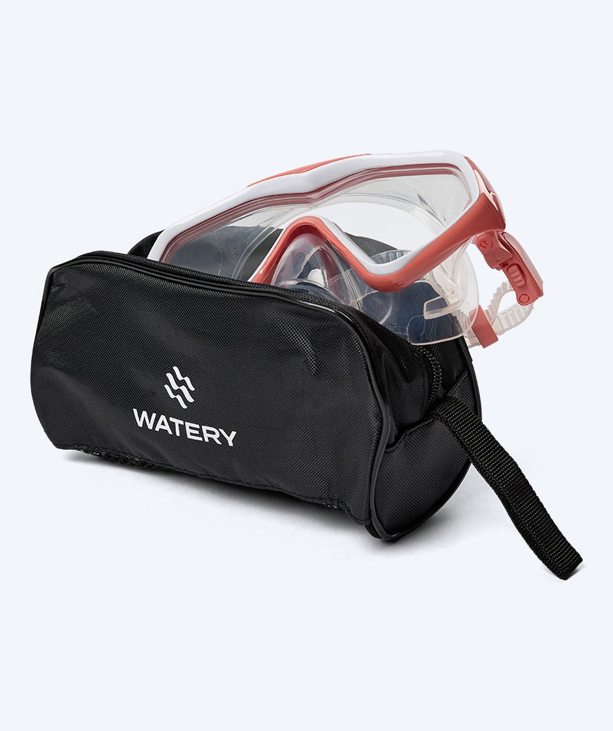 Watery diving mask for adults (from 15 years) - Leach Pro - White/pink