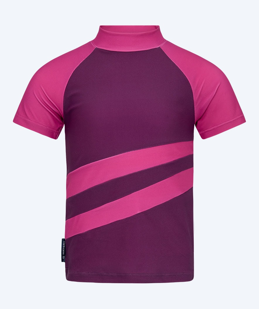 Watery UV-shirt for kids - Manami Short Sleeved Rashguard - Purple