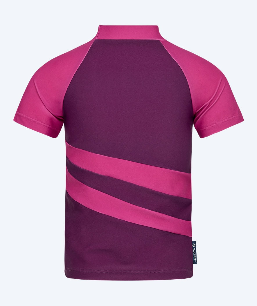 Watery UV-shirt for kids - Manami Short Sleeved Rashguard - Purple