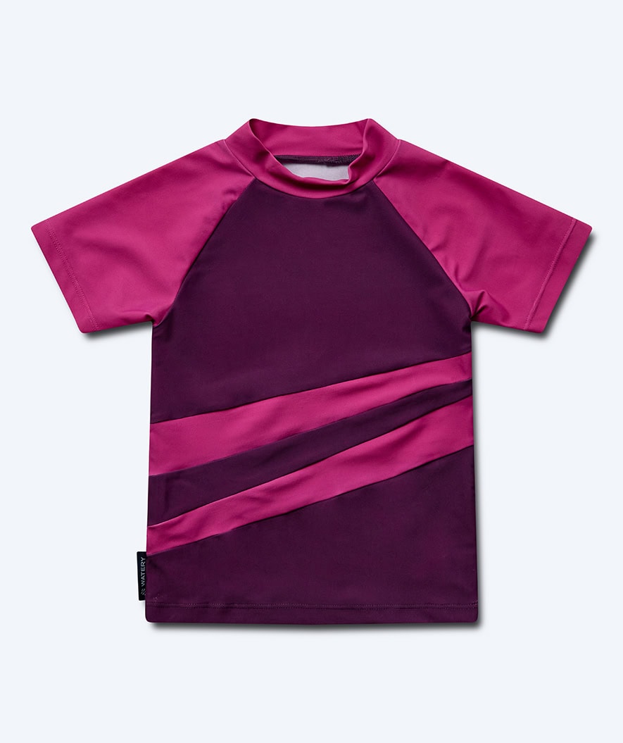 Watery UV-shirt for kids - Manami Short Sleeved Rashguard - Purple