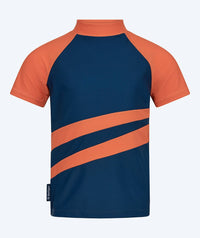 Watery UV-shirt for kids - Manami Short Sleeved Rashguard - Orange/blue