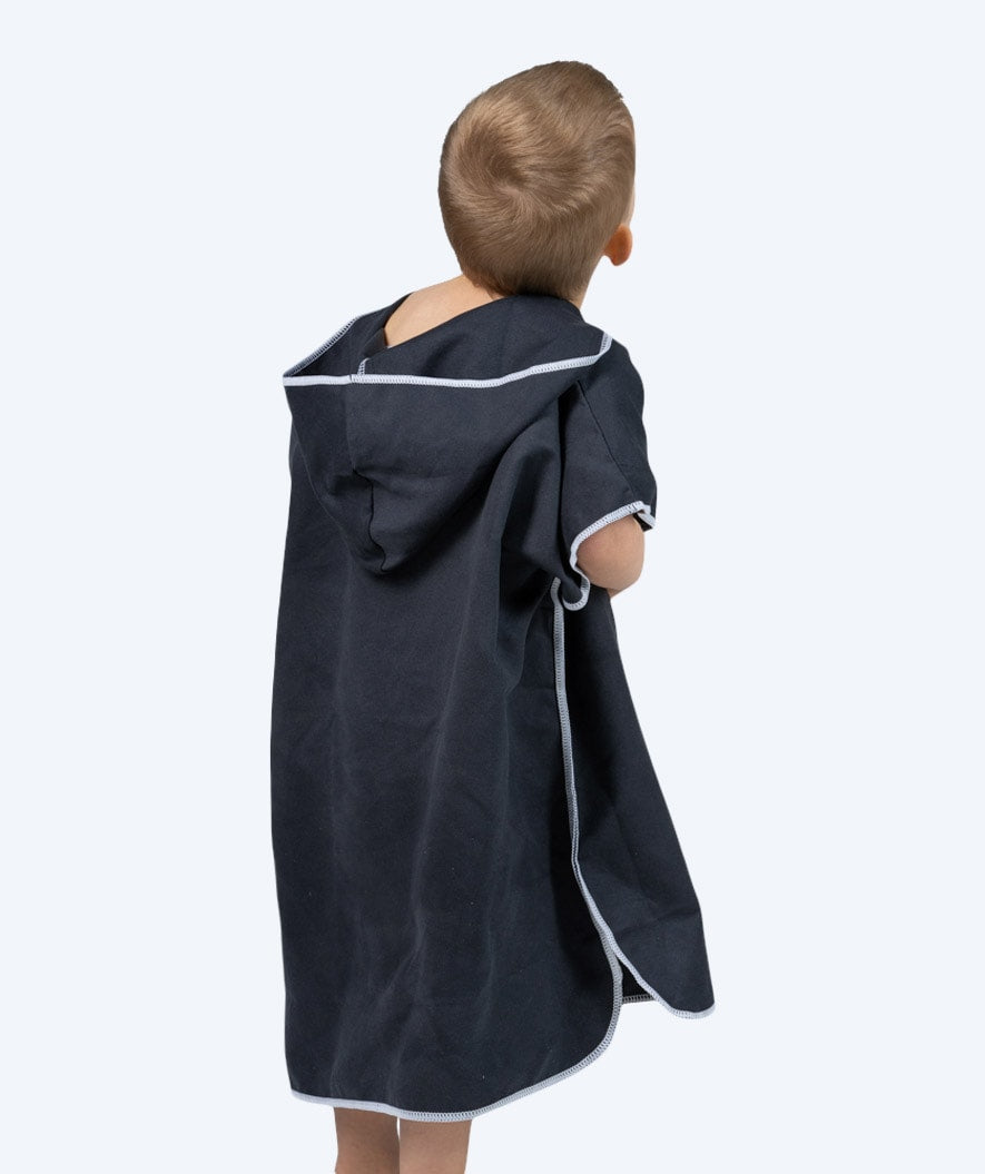 Watery bathing poncho for kids - Microfiber - Black