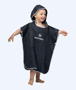 Watery bathing poncho for kids - Microfiber - Black
