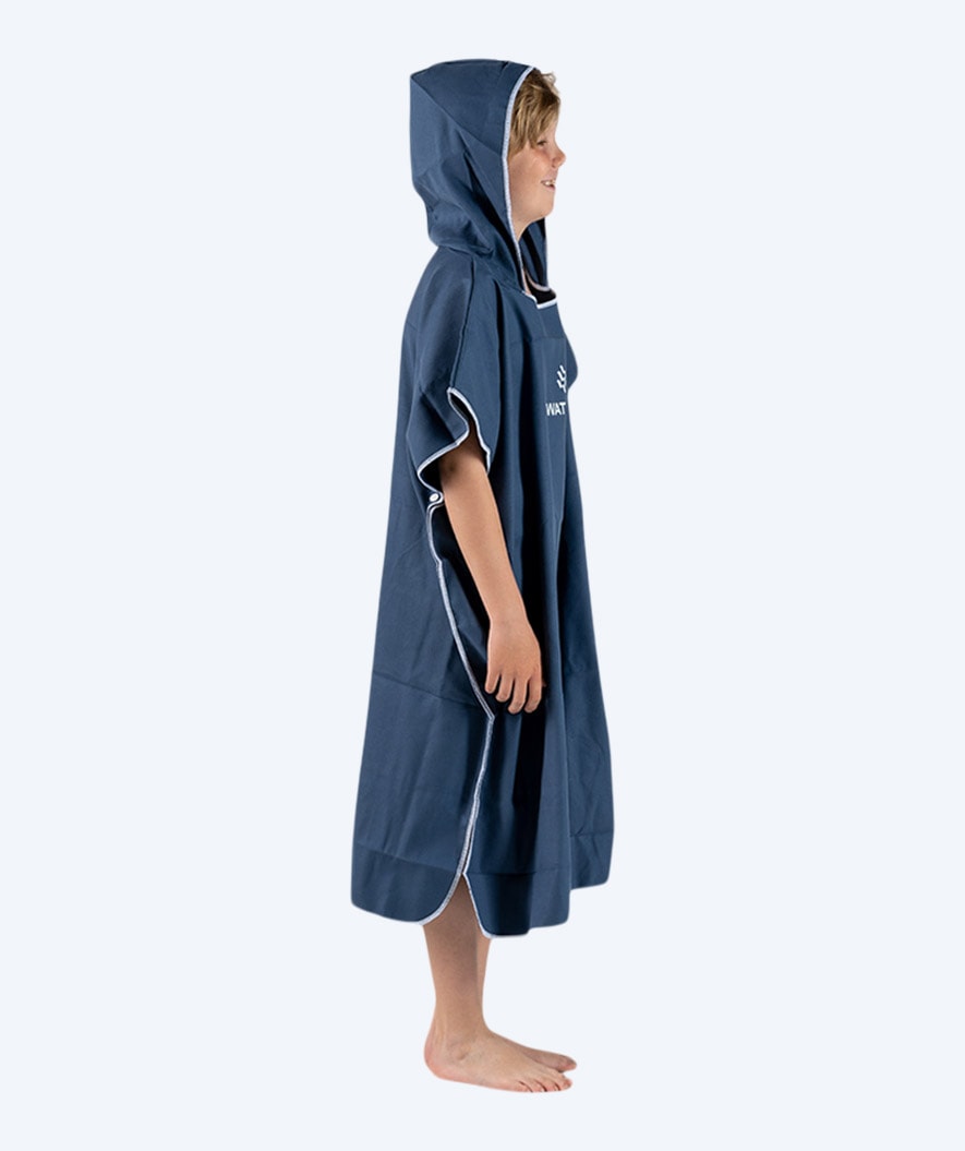 Watery bathing poncho for junior - Microfiber - Dark blue